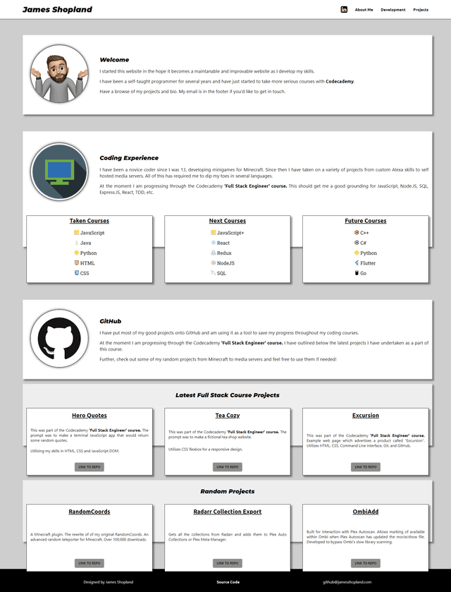 james shopland site version one